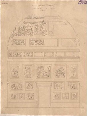 Klenze, Leo von; St. Petersburg (Russland); Eremitage - Saal 1. OG E 3 - Wanddekoration (Details)