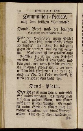 Communion-Gebete, nach dem heiligen Abendmahle.