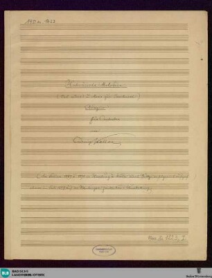 Hebräische Melodien - Mus. Hs. 1223 : orch; g