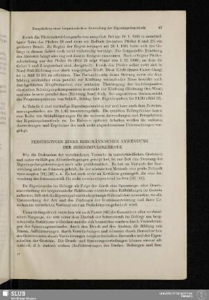 Perspektiven Einer Bergmännischen Anwendung Der Eigenimpulsmethode