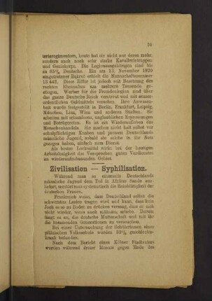 Zivilisation - Syphilisation.