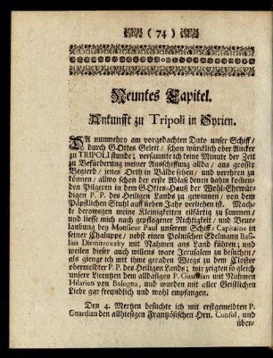 Neuntes Capitel.