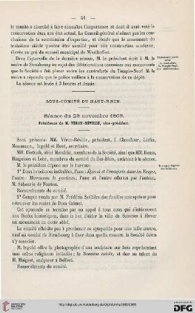 Sous-comité du Haut-Rhin: séance du 28 novembre 1868