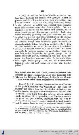 Wie kaiser Karl der viert herrn Johannsen freihern von Zimbern zu ritter geschlagen...