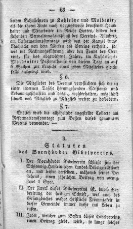 3. Statuten des Bornhüvder Bibelvereins.