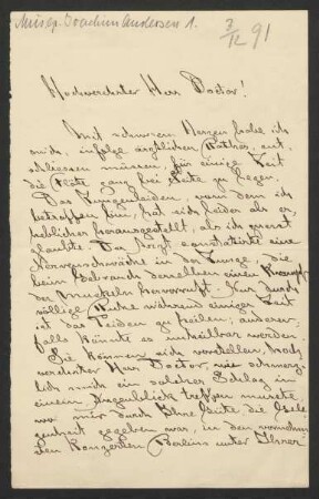 Brief an Hans von Bülow : 03.12.1891