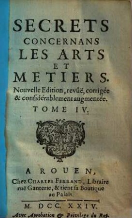 Secrets Concernans Les Arts Et Metiers, 3.