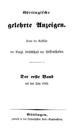 1842,1: Göttingische gelehrte Anzeigen