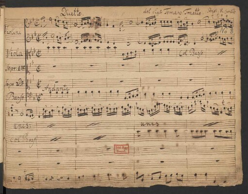 Armida. Excperts; S (2), strings; RieT 6.19