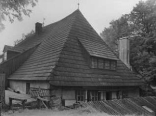Frohnau (Annaberg-Buchholz), Frohnauer Hammer, Rückansicht mit Mühlgraben; heutige Gestalt nach Brand 1692