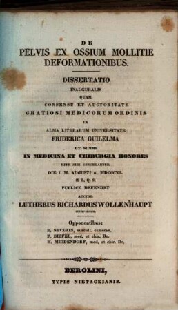 De pelvis ex ossium mollitie deformationibus : diss. inaug.