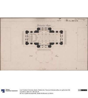 Berlin. Petrikirche. Plan zum Wiederaufbau im gotischen Stil. Grundriss