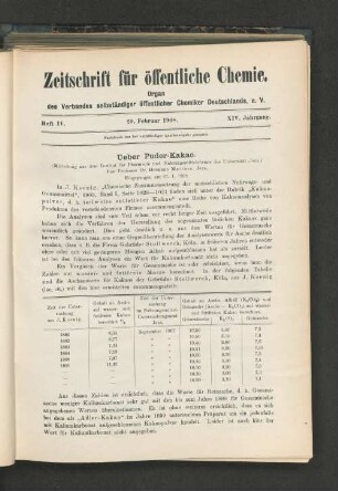 Ueber Puder-Kakao.