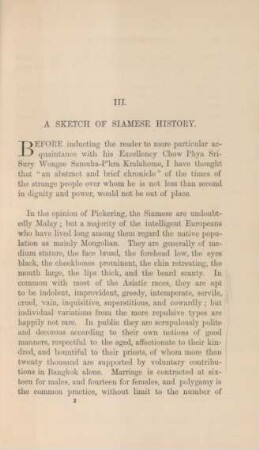 III. A sketch of Siamese history