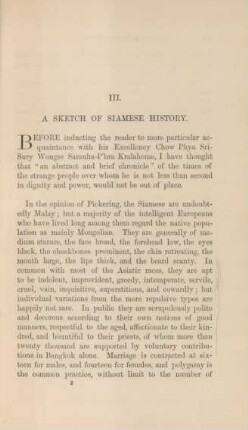 III. A sketch of Siamese history