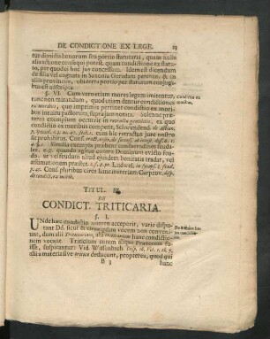 Titul. III. De Condict. Triticaria