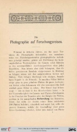 Die Photographie auf Forschungsreisen