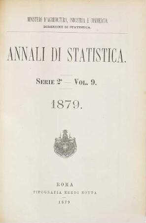 Annali di statistica. 9. 1879