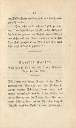 Zweites Kapitel. Nachklänge aus der Welt und Wiederkehr in die Welt