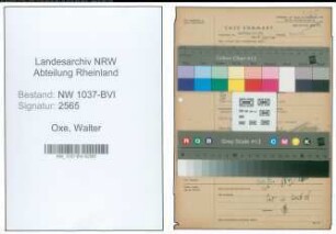 Entnazifizierung Walter Oxe , geb. 28.02.1900 (Kaufmann)