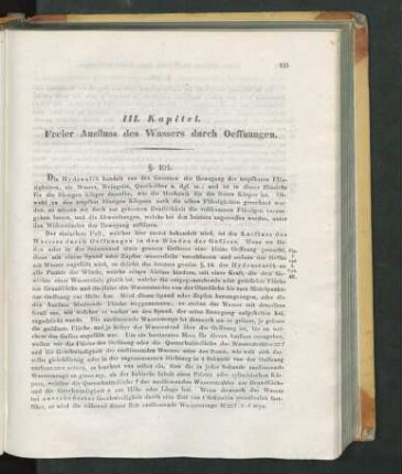 III. Kapitel. Freier Ausfluss des Wassers durch Oeffnungen