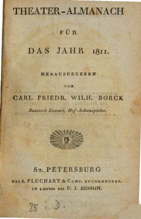 Theater-Almanach : für d. Jahr... 1811