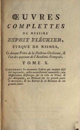 Oeuvres complettes, 10 = T. 5, P. 2, Les anciennes lettres ... - 1782. - 450 S.