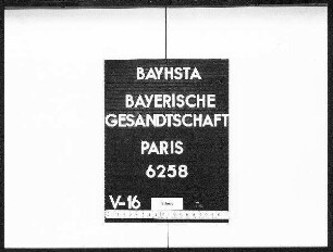 Frühwein, Philipp, in München, Koch, Vermittlung einer Stellung in Paris