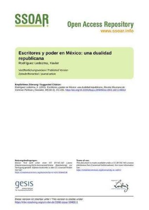 Escritores y poder en México: una dualidad republicana