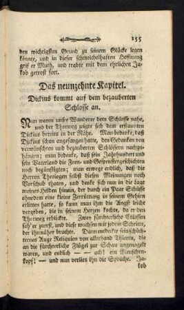 Das neunzehnte Kapitel. Dickius kommt auf dem bezauberten Schlosse an.