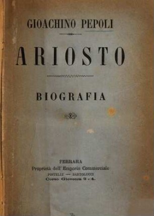 Cenni biografici sulla vita di Lodovico Ariosto