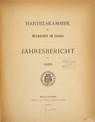 Jahresbericht. 1889 (1890)