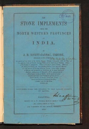 On stone implements from the north western provinces of India