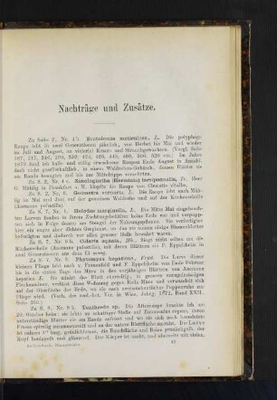 Nachträge und Zusätze.