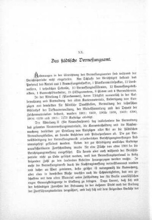 XX. Das städtische Vermessungsamt