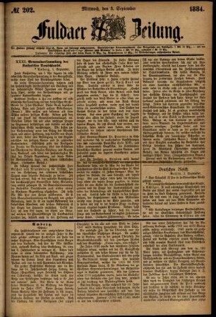 Ausgabe vom Mittwoch, den 03. September 1884.