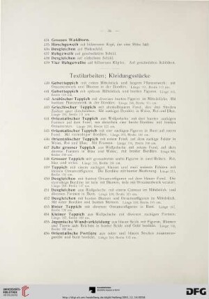 Textilarbeiten; Kleidungsstücke (Nr. 440-539)