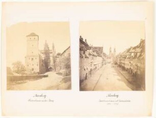 Heidenturm auf der Kaiserburg und Karolinenstraße mit Lorenzkirche, Nürnberg: Ansichten