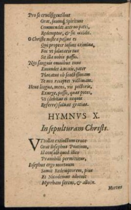Hymnus X. In sepulturam Christi.