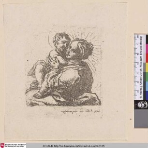 [Maria mit dem Kind auf dem Schoß, Contradruck; Virgin and Child, Counterproof]