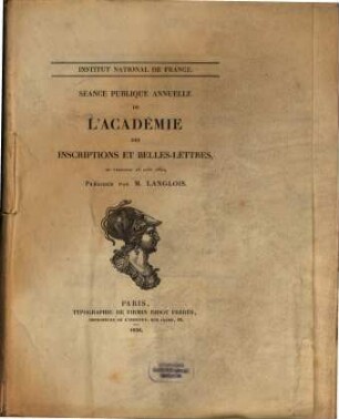 Séance publique annuelle de l'Académie des Inscriptions et Belles-Lettres, 1850