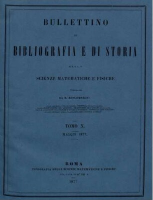 Tomo X. Maggio 1877.