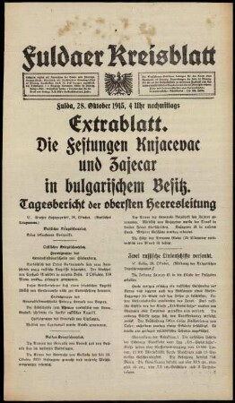 Ausgabe vom Donnerstag, den 28. Oktober 1915.