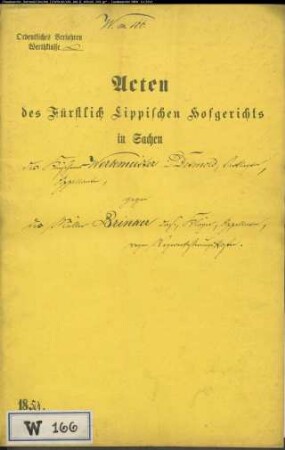 Werkmeister, Kürschner gegen Müller Brinker in Detmold