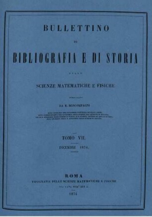 Tomo VII. Dicembre 1874.