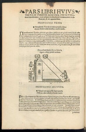 Pars Libri Huius Tertia De Turrium Aliarumque Structuratum dimensionibus, iuxta ipsarum & altitudinem & mutuam inter se distantiam, Et de aquaeductibus.