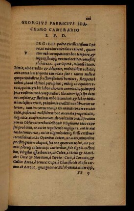222r-222v, Georgius Fabricius Ioachimo Camerario