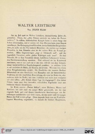 Walter Leistikow. Von Julius Elias
