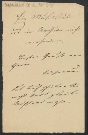 Brief an Friedrich Wilhelm Jähns : o.D.