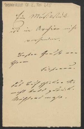 Brief an Friedrich Wilhelm Jähns : o.D.